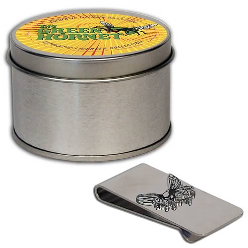 Green Hornet Money Clip with Yellow Tin