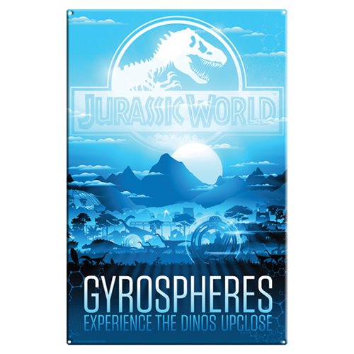 Jurassic World Gyrospheres Large Metal Sign