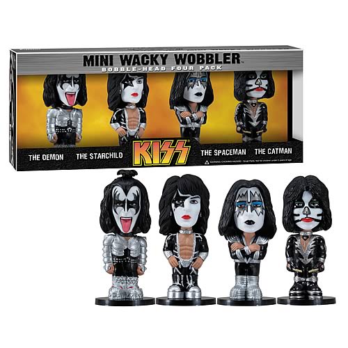 KISS Mini Wacky Wobbler Bobble Head 4-Pack