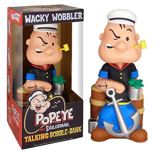 Popeye 12-Inch Talking Bobble Bank