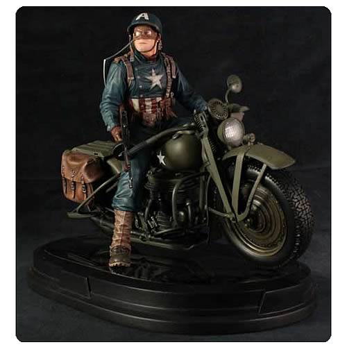 Captain America on Motorcycle Statue