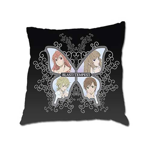 Blast of Tempest Butterfly Black Square Pillow