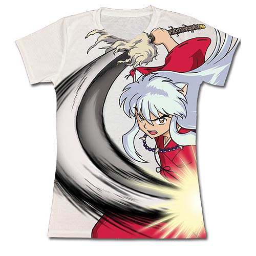 InuYasha Full Printed White Juniors T-Shirt