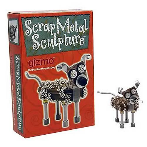 Gizmo Scrap Metal Dog Sculpture