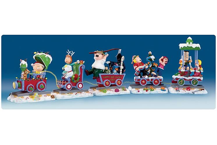 Family Guy Christmas Train Mini Statue