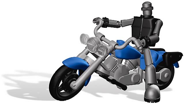 Stikfas Classic Alpha Male with Motorcycle
