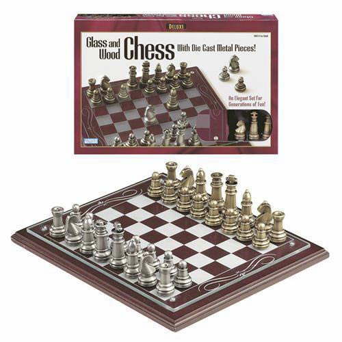 Deluxe  Wood Chess with Metal Pieces