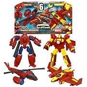 Marvel Transformers Spider-Man and Iron Man Deluxe Figures