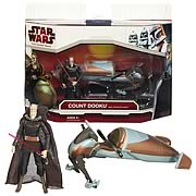 Star Wars Clone Wars Count Dooku with Speeder Bike Vehicle