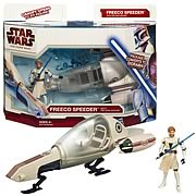 Star Wars Clone Wars Obi Wan Kenobi with Freeco Speeder