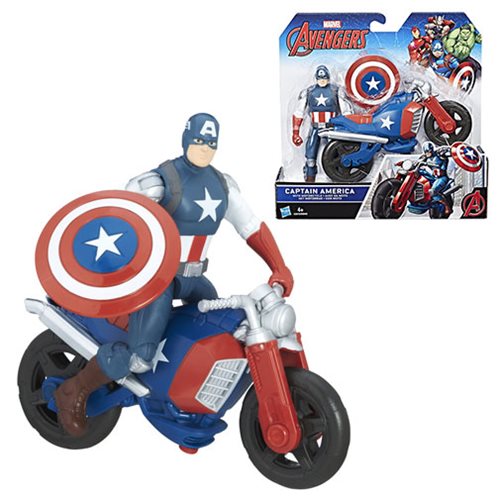 Avengers 6-Inch Captain America Figure with Motorcycle