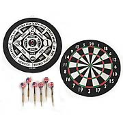 Dart Board 2-Sided Version With 6 Brass Darts