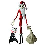 Action Figures > Nightmare Before Christmas - Get in the holiday spirit!  Jack Skellington in a jolly old St. Nick!  Add to your collection!  This 7-inch scale action figure features Jack Skellington in a Santa Claus suit.  The PVC action figure coes with a display stand, present bag, Vampire teddy, and is packaged in a blister card.: Sizes 