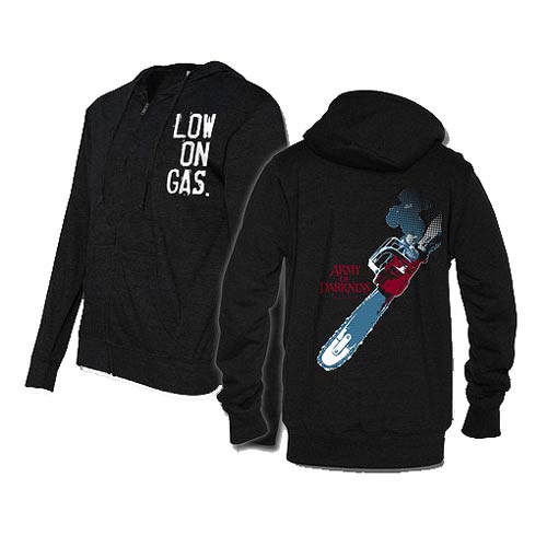 Army of Darkness Low on Gas Chainsaw Zip-Up Sweatshirt