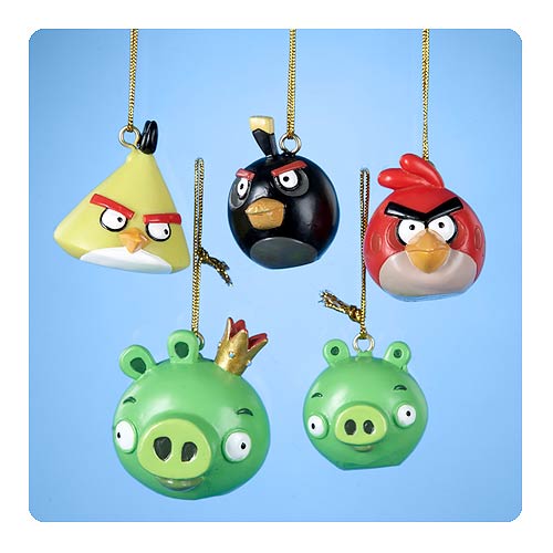 Angry Birds 1 3/4-Inch 5-Pack Mini Ornaments