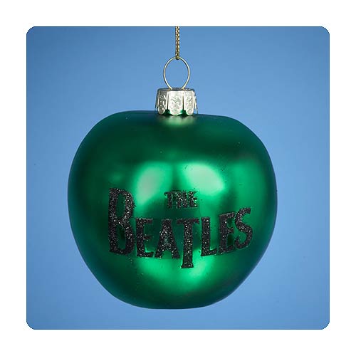 Beatles Lithograph Green Apple Glass Ornament