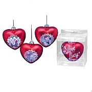 I Love Lucy Heart 4-Inch Glass Ornaments