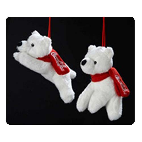 Coca-Cola Polar Bears Sitting / Lying Plush Ornament Set