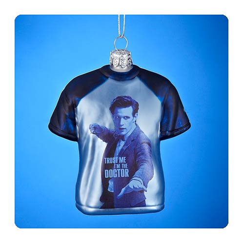 Doctor Who Eleventh Doctor T-Shirt Glass Ornament