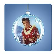Elvis Presley Blue Hawaii Glass Bubble Ornament