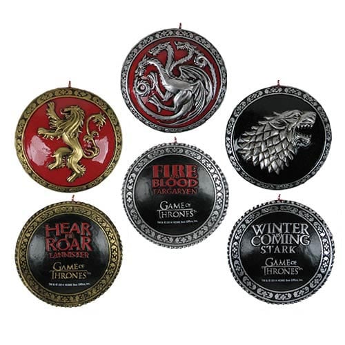 Game of Thrones 3 House Crests 3-Inch Resin Ornament Set