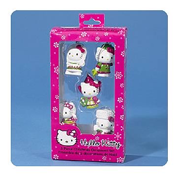 Hello Kitty 1 3/4-Inch 5-Pack Mini Ornaments