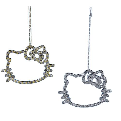 Hello Kitty Rhinestone Silhouette 2 1/2-Inch Ornaments