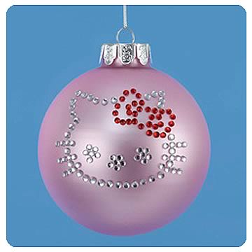 Hello Kitty Ball with Red Rhinestones Ornament