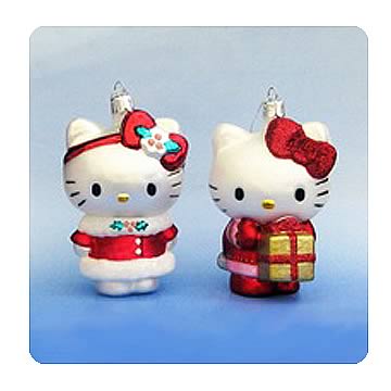 Hello Kitty 4 1/2-Inch Blown Glass Ornament Case