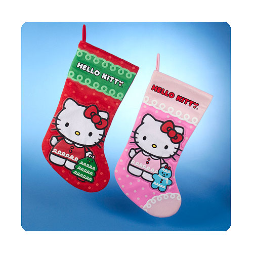 Hello Kitty Applique 19-Inch Christmas Stocking Set