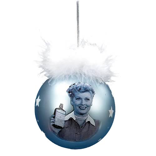 I Love Lucy Blue Glass Ball Ornament