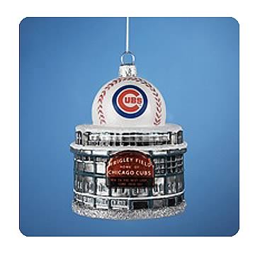MLB Cubs Logo Wrigley Field with Ball Ornament