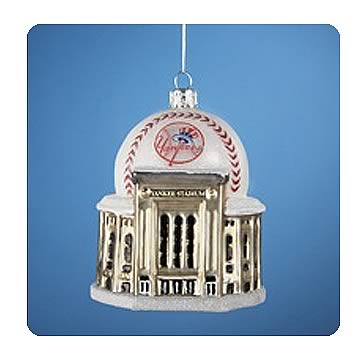 MLB Yankees Logo New Yankee Stadium with Ball Ornament
