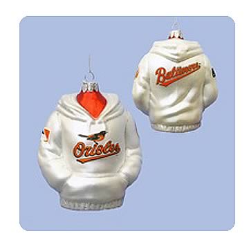 MLB Orioles 4 1/2-Inch Hoodie Sweatshirt Glass Ornament