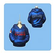 MLB Cubs 4 1/2-Inch Hoodie Sweatshirt Glass Ornament