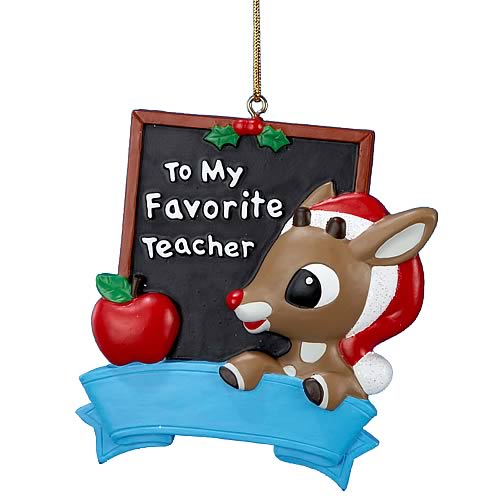 Rudolph the Red Nosed Reindeer Teacher 3 1/2-Inch Ornament