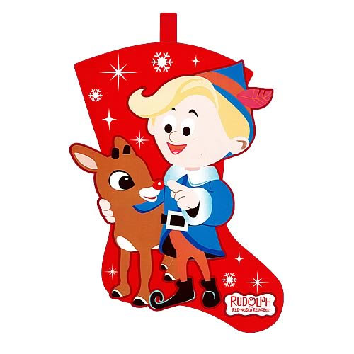 Rudolph the Red Nosed Reindeer and Hermey Felt Stocking