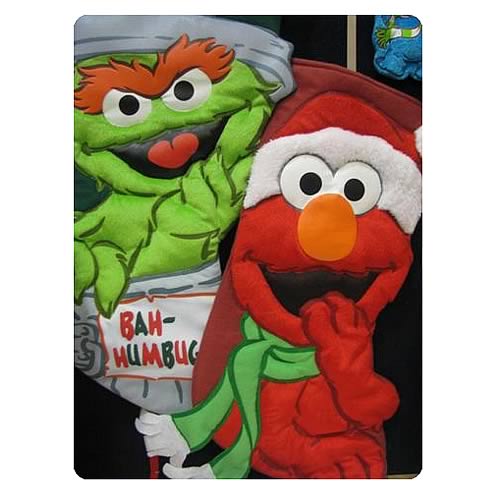Sesame Street 19-Inch Elmo and Oscar Applique Stockings