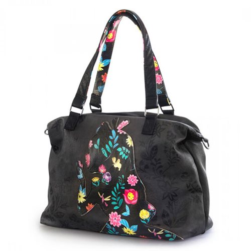 Alice in Wonderland Printed Applique Faux-Leather Tote Purse