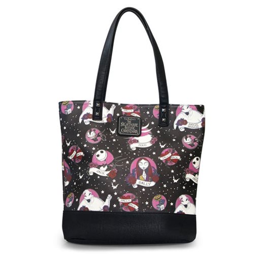 Nightmare Before Christmas Tattoo Print Faux-Leather Purse