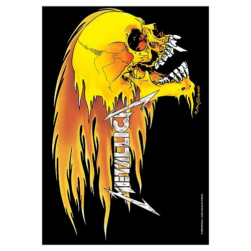 Metallica Skull and Flame Fabric Poster Wall Hanging
