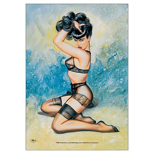 Bettie Page Portrait Fabric Poster Wall Hanging
