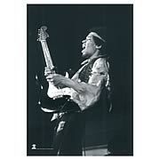 Jimi Hendrix Guitar Black and White Fabric Poster