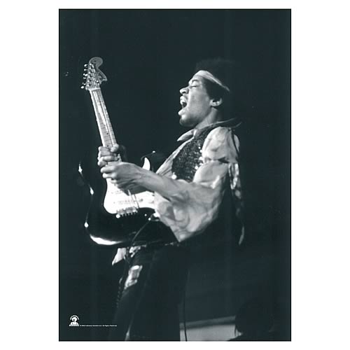 Jimi Hendrix Guitar Black and White Fabric Poster - LPGI ...