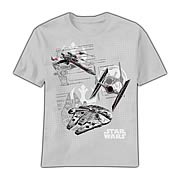 Star Wars Ship Diagrams Grey T-Shirt