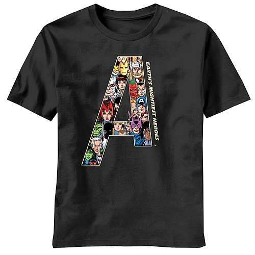 Avengers Team A Black T-Shirt