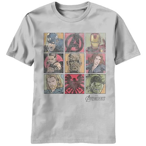 Avengers Square Biz Silver T-Shirt