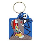 Key Chains > Nightmare Before Christmas - Celebrate Christmas and Halloween...any time of year! Colorful rubber key chain featuring Jack Skellington and Sally from  The Nightmare Before Christmas . Take Jack and Sally anywhere! Nightmare Before Christmas Jack Skellington and Sally with Rose Laser Cut Key Chain. This bright and colorful laser cut key chain features Jack giving Sally a rose. Give your keys some nightmarish style - order yours today! Measures about 2 1/2-inches tall x 2-inches wide x 1/4-inch deep.: Sizes 