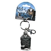 Key Chains > Nightmare Before Christmas - Celebrate Christmas and Halloween...any time of year! Stunning pewter key chain featuring Jack Skellington from  The Nightmare Before Christmas . Take Jack with you anywhere! Nightmare Before Christmas Jack Skellington Logo Tombstone Pewter Key Chain. This stunning pewter key chain features the one and only Jack Skellington, creeping from behind a tombstone! Give your keys some nightmarish style - order yours today!: Sizes 