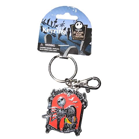 NBX Jack Skellington and Sally Color Pewter Key Chain